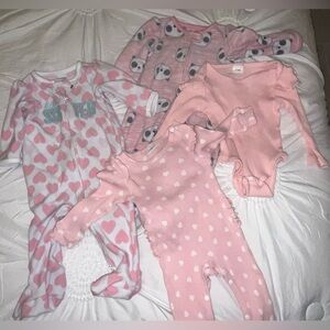 Baby Bundle of 4 kimonos pink 3-6 months long sleeves